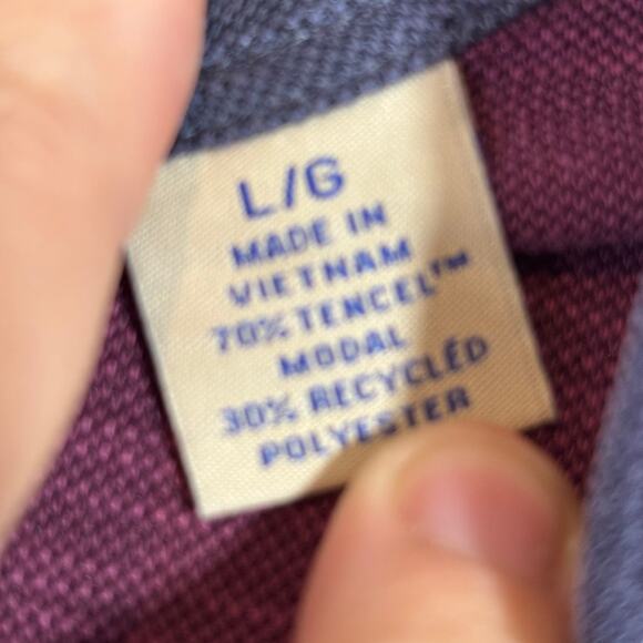 Tommy Bahama Men's Size Large Paradiso Cove Purple Long Sleeve Henley Shirt - Picture 5 of 5